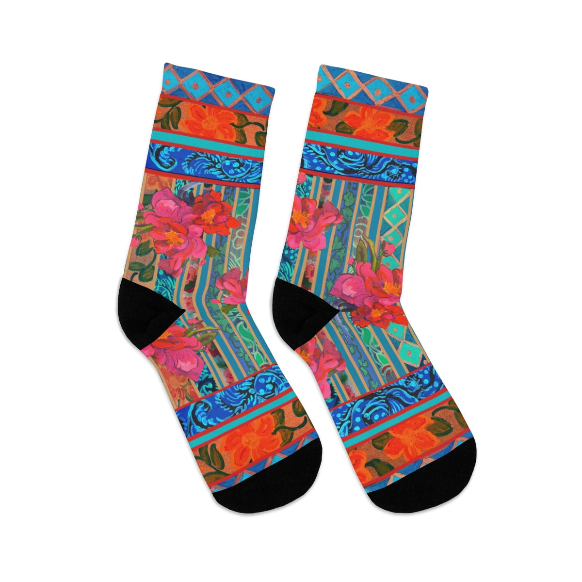 Eco-Friendly Socks - "Pink and Turqoise"