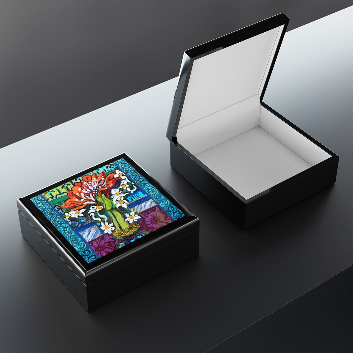 Jewelry and Keepsake Box "Winter Amaryllis"