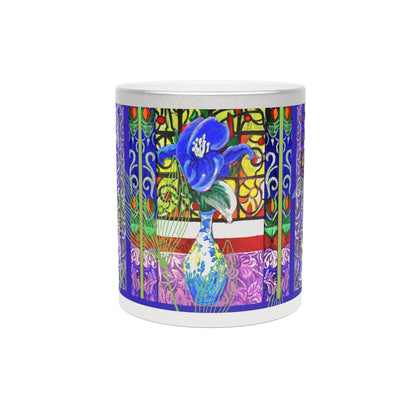 Wild Iris Mug Bathed in Metallic Silver