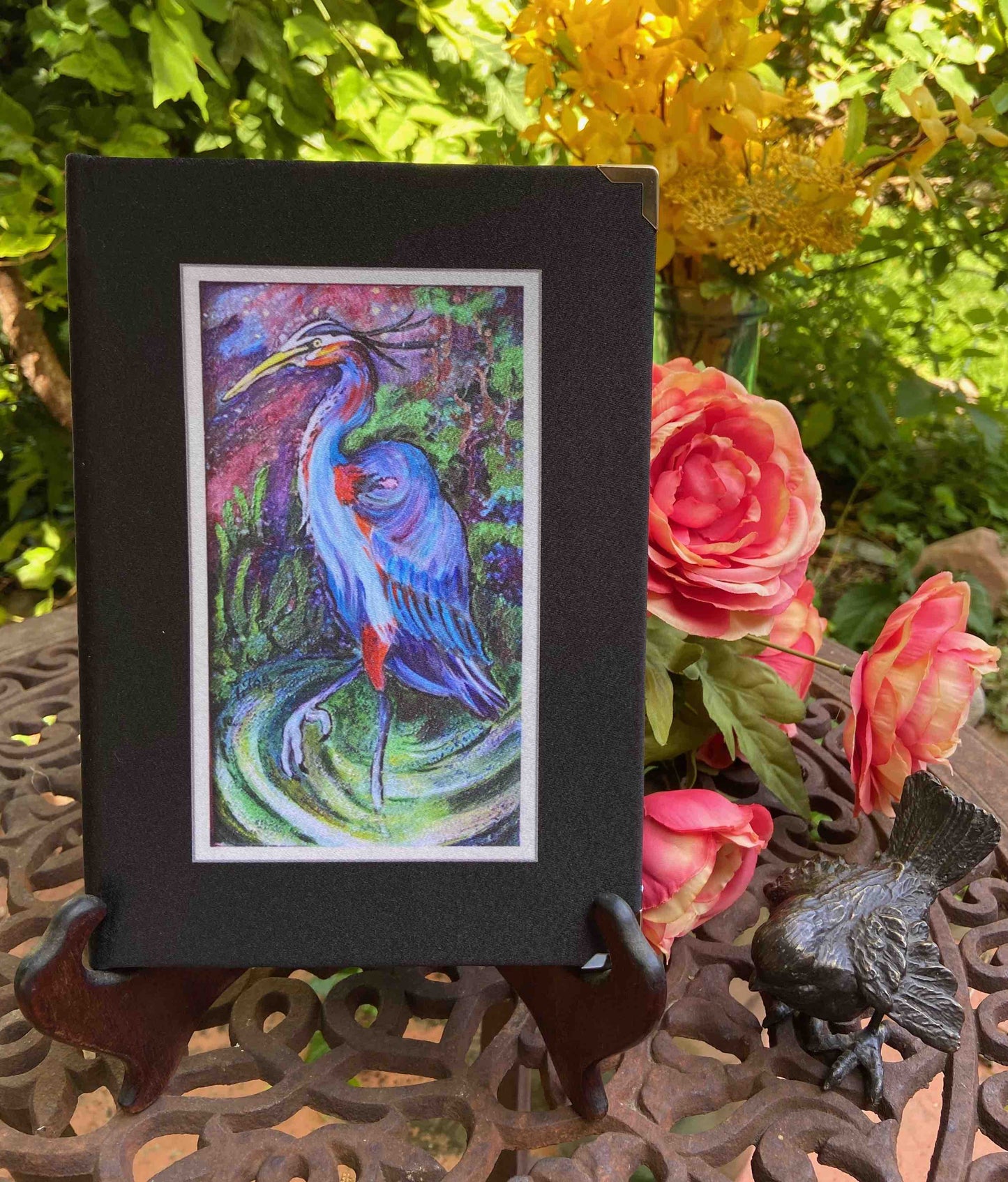 Hand-bound Journal, "Blue Heron"