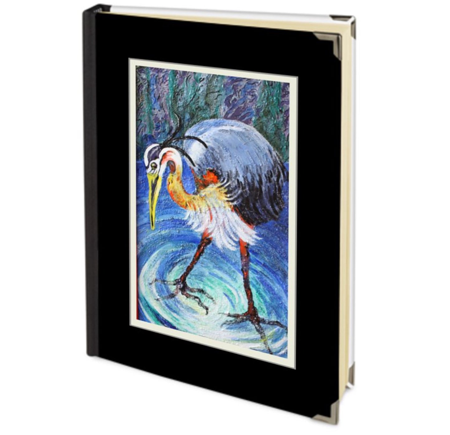 Hand-bound Journal, "Demoiselle Heron"