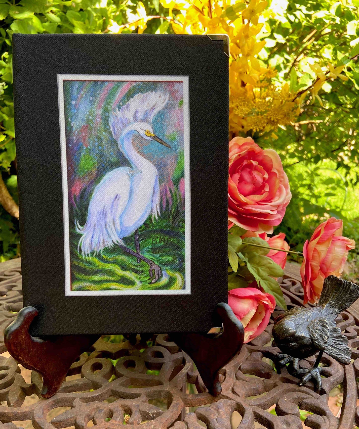 Hand-bound Journal, "Snowy Egret"