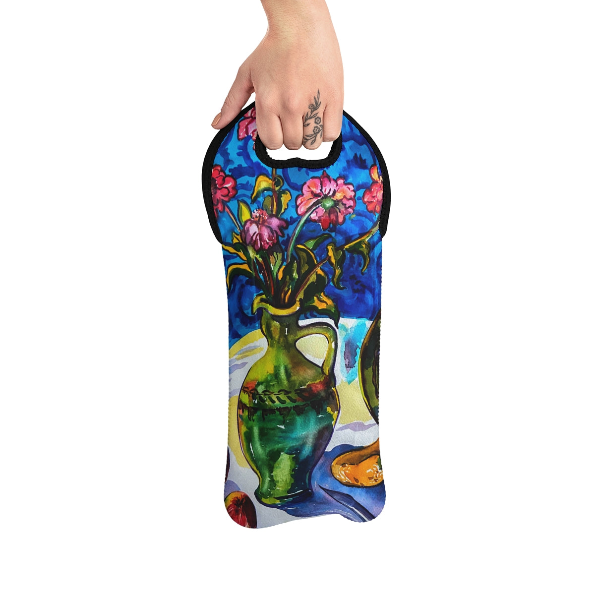 Wine Tote Bag - Green Vase