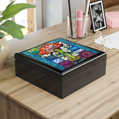 Jewelry and Keepsake Box "Winter Amaryllis"