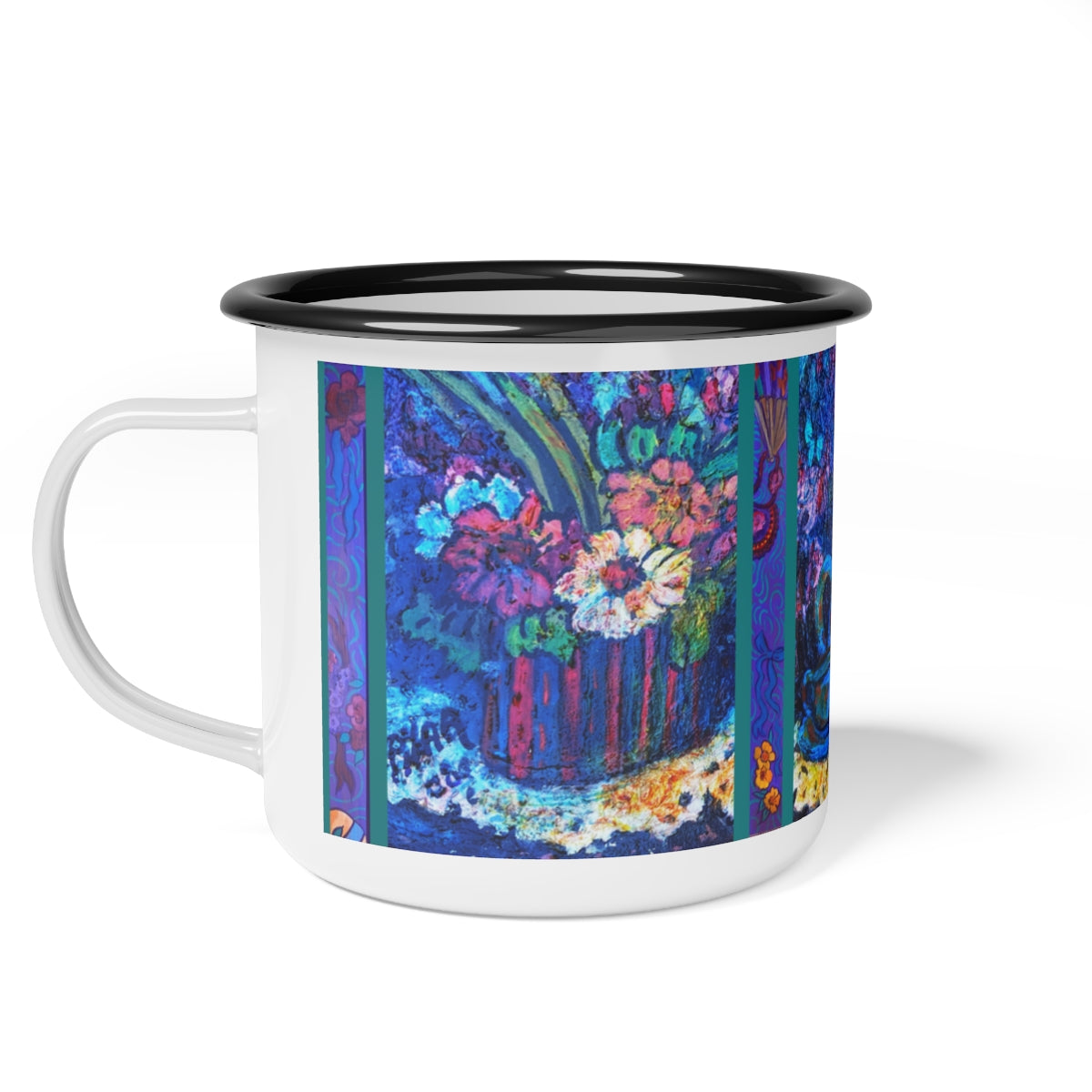 Enamel Camp Cup "Blue Teapot"