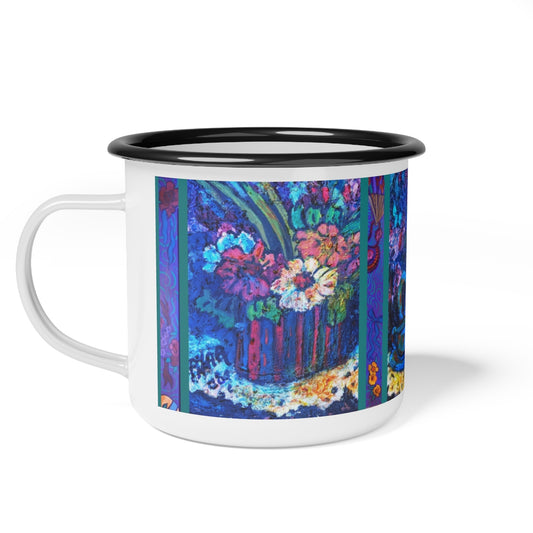 Enamel Camp Cup "Blue Teapot"