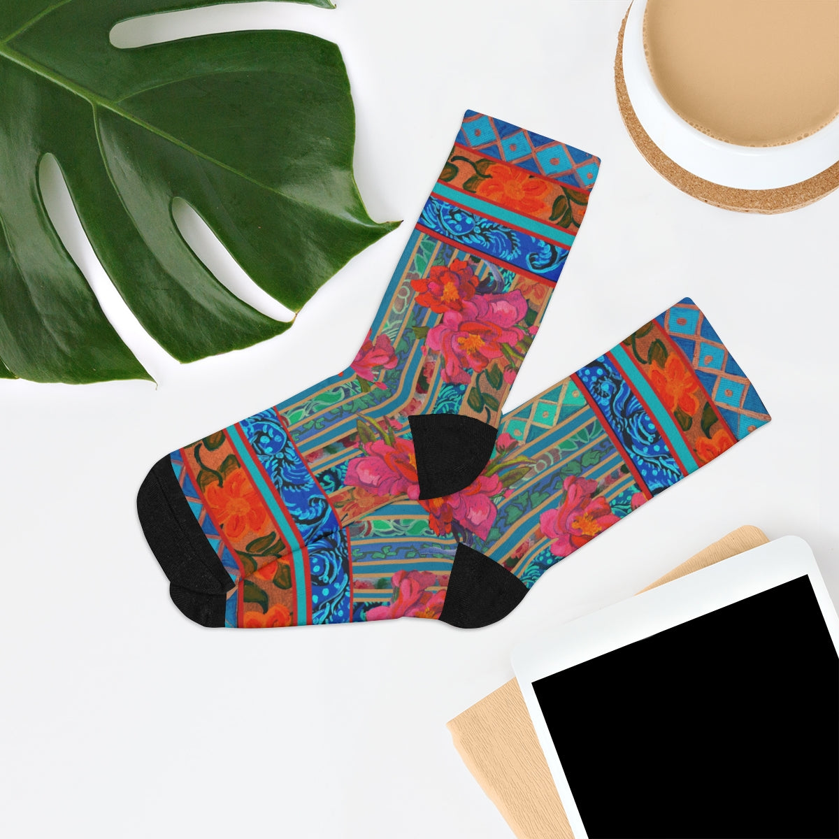 Eco-Friendly Socks - "Pink and Turqoise"